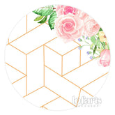 Toile de fond d'anniversaire de cercle simple de grace florale rose